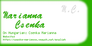 marianna csenka business card